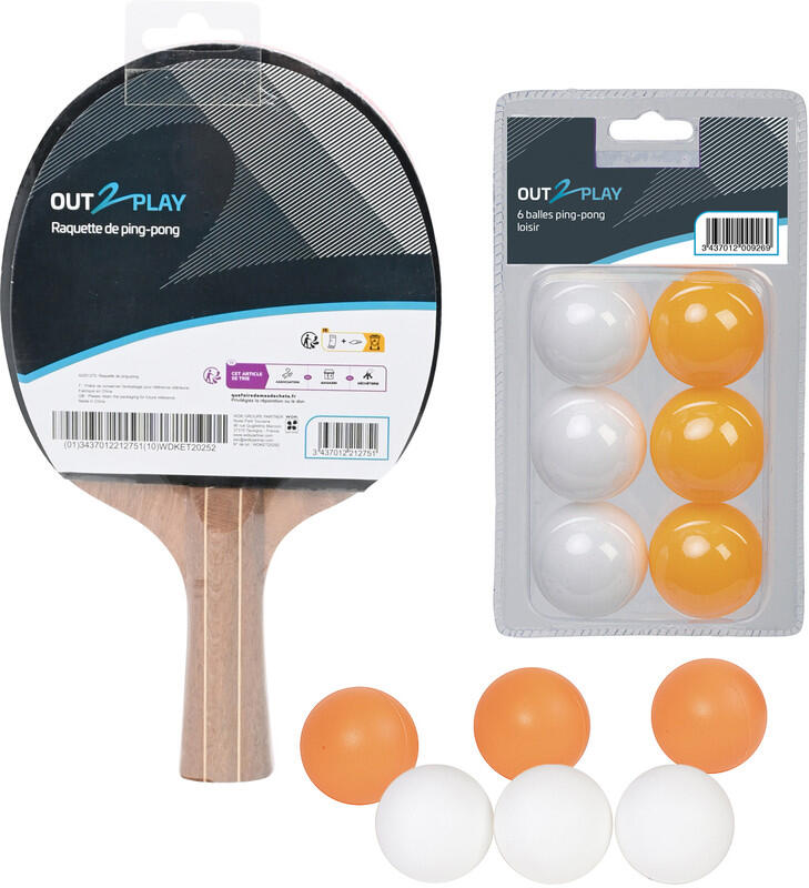 Lot Raquette et balle de Ping Pong 1/2