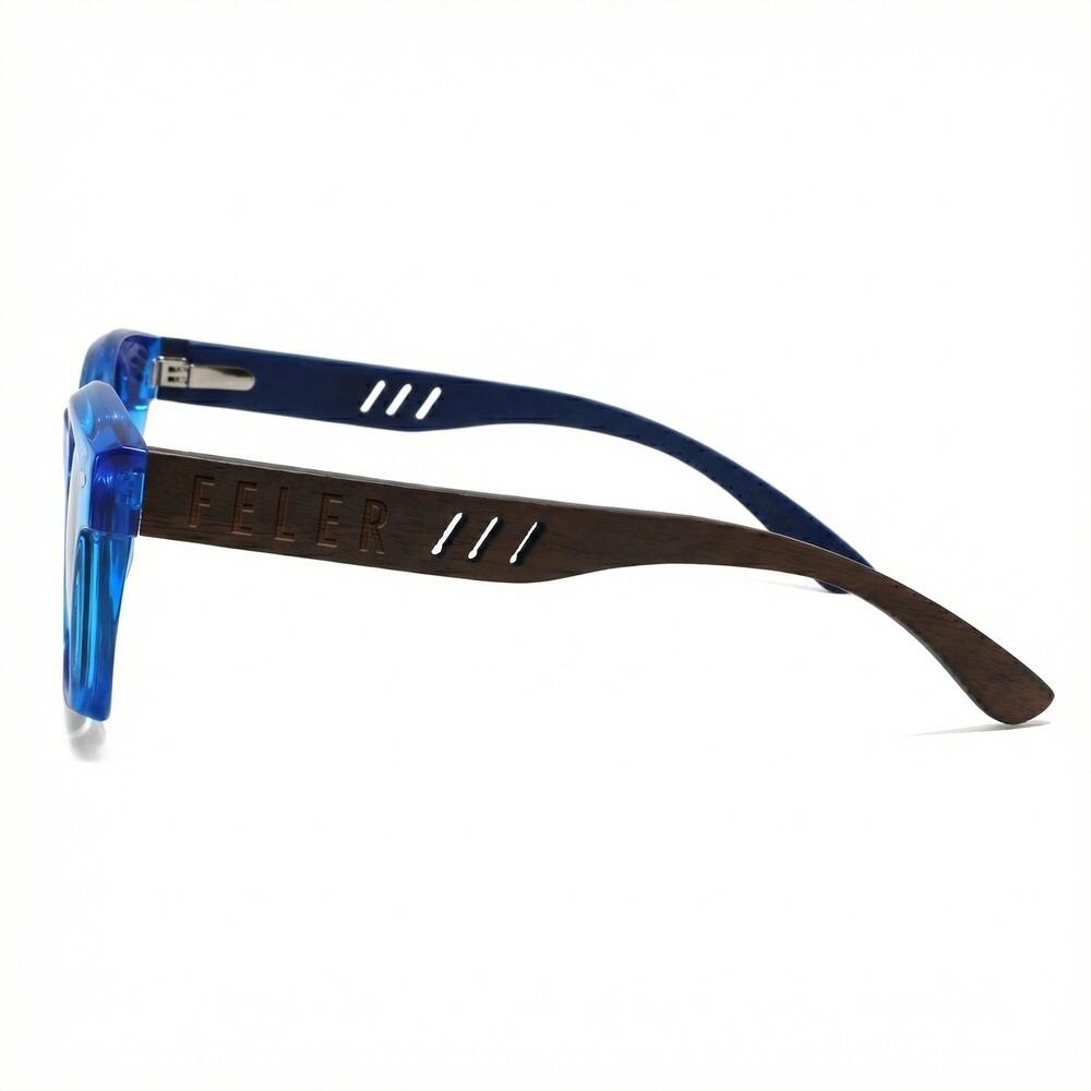 Lunettes de soleil en bois Feler 2588-4 unisexe, taille 57 mm 3/4