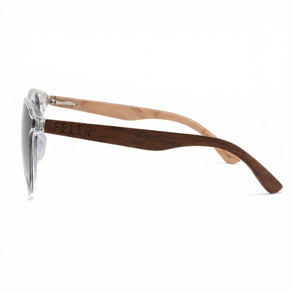 Lunettes de soleil en bois Feler 2596-3 unisexe, taille 57 mm 3/4