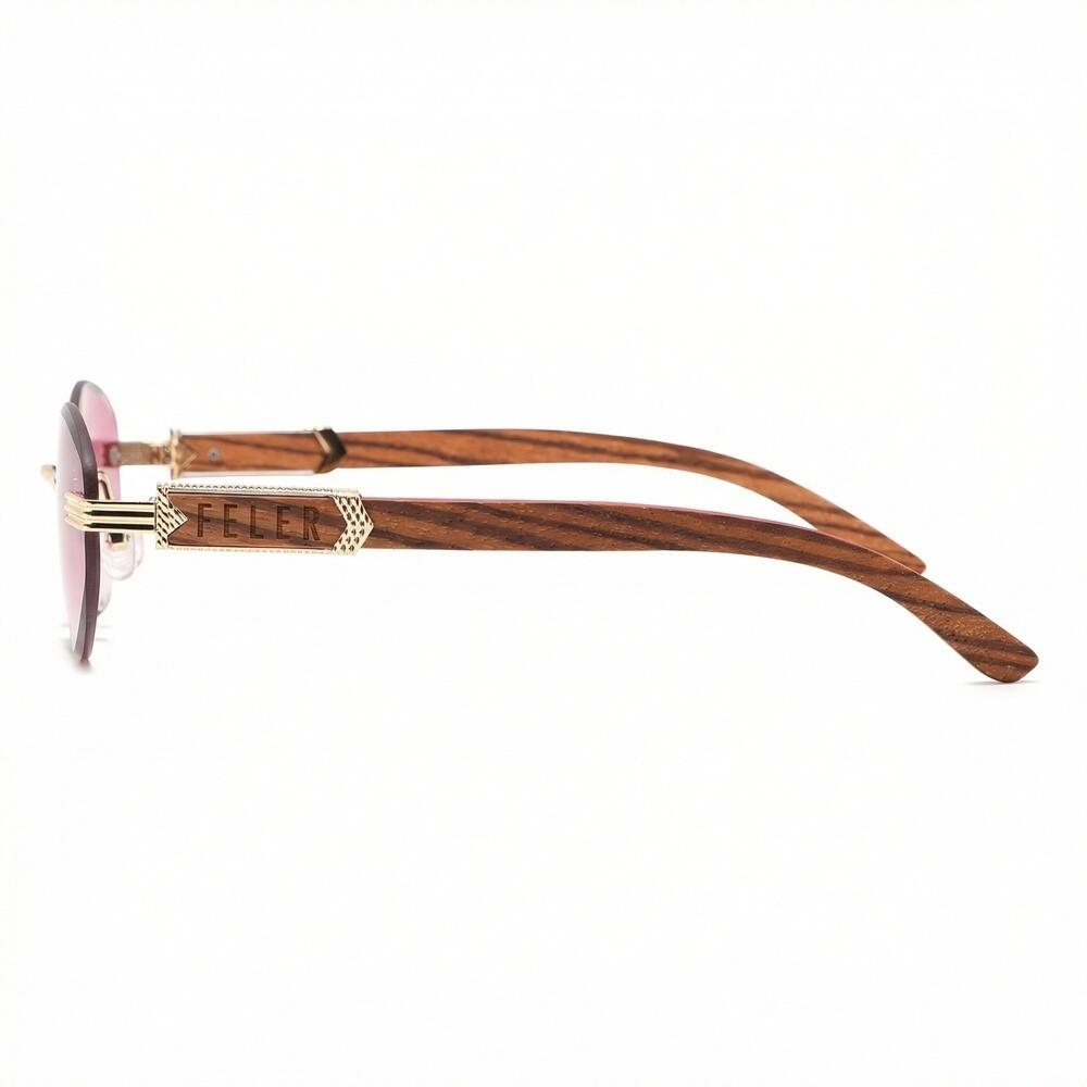 Lunettes de soleil en bois Feler 2820-5 unisexe, taille 51 mm 3/5