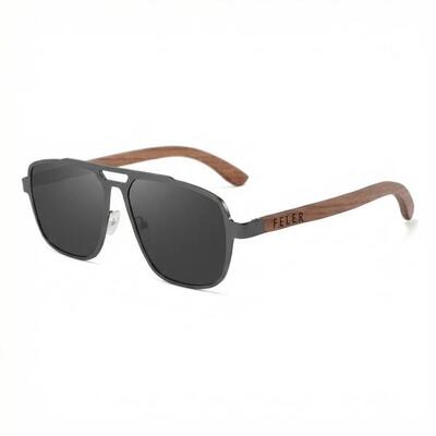 Zonnebril van hout feler 2517-2 unisex, maat 56 mm