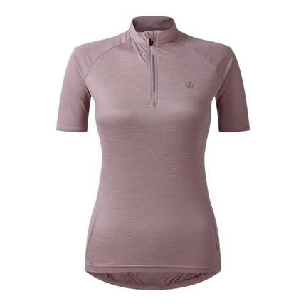 Maillot Manches Courtes À Col Montant Zippé PEDAL Femme (Bleu Nuit)