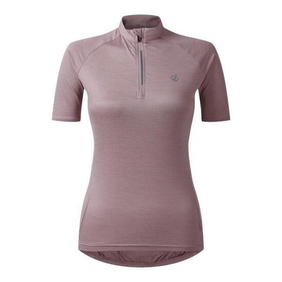 Maillot Manches Courtes À Col Montant Zippé PEDAL Femme (Mauve)