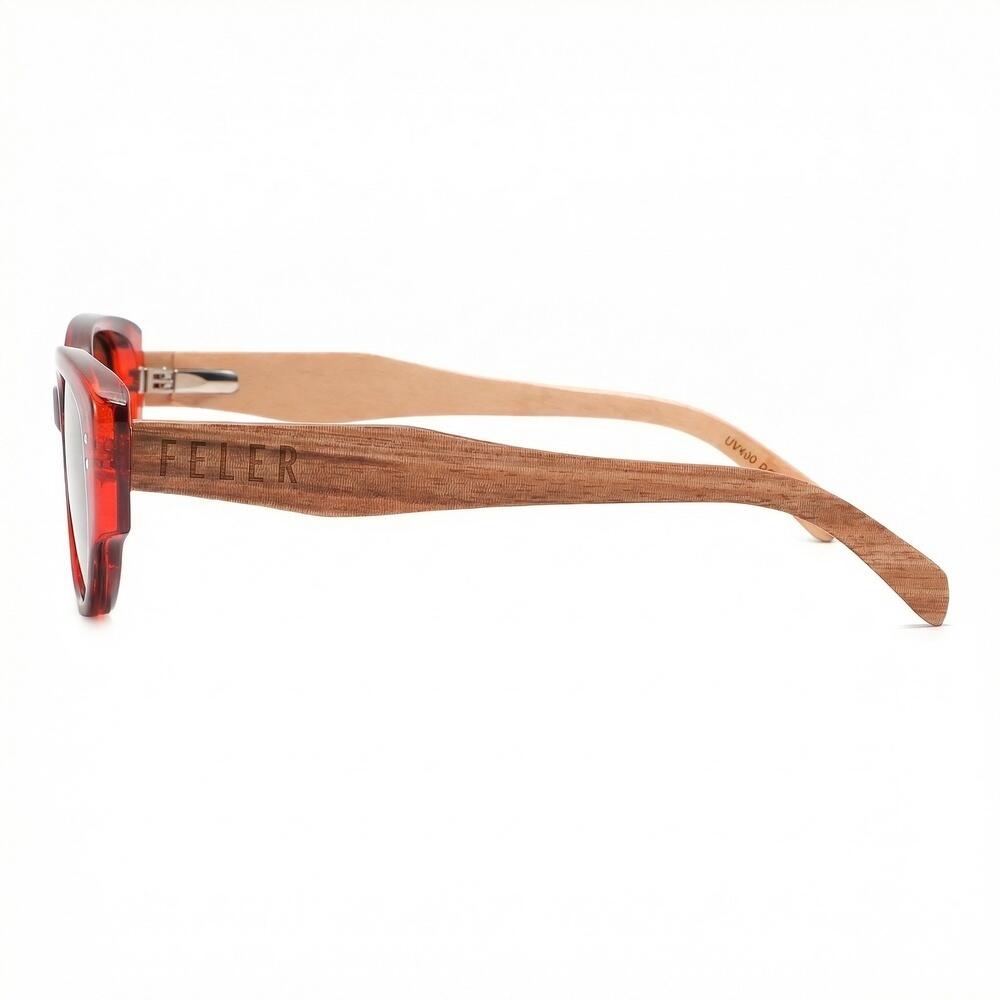 Lunettes de soleil en bois Feler 2616-2 unisexe, taille 53 mm 3/7