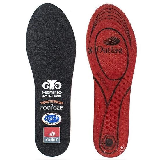 Semelle intérieure FootGel Ski, mousse rouge profil bas 36 x 12 x 2,6 cm.