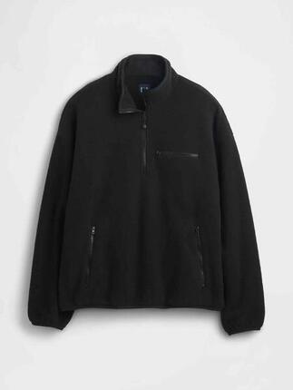 Sweat oversize sherpa Gap homme col zippé noir