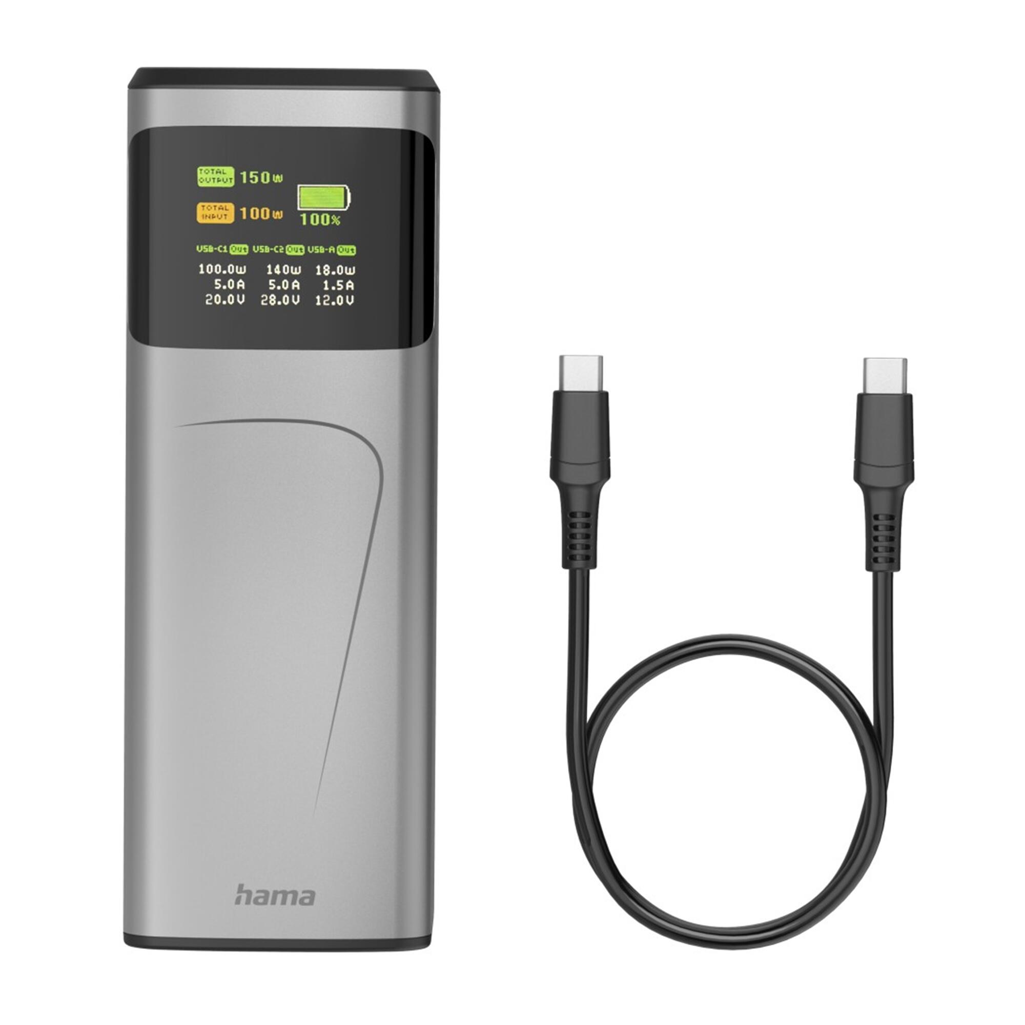 HAMA Power Pack High Power, 24000mAh, 2xUSB-C, USB-A 4/7