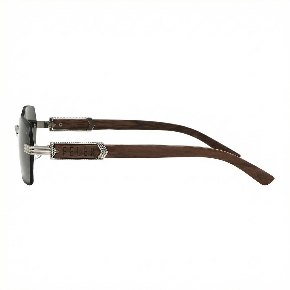Lunettes de soleil en bois Feler 2811-3 unisexe, taille 54 mm 3/6
