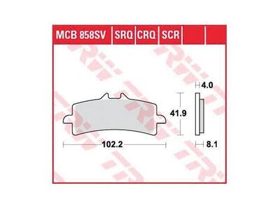 Trw remblokken "mcb 858" brake pad mcb 858 crq hyper carbon racing