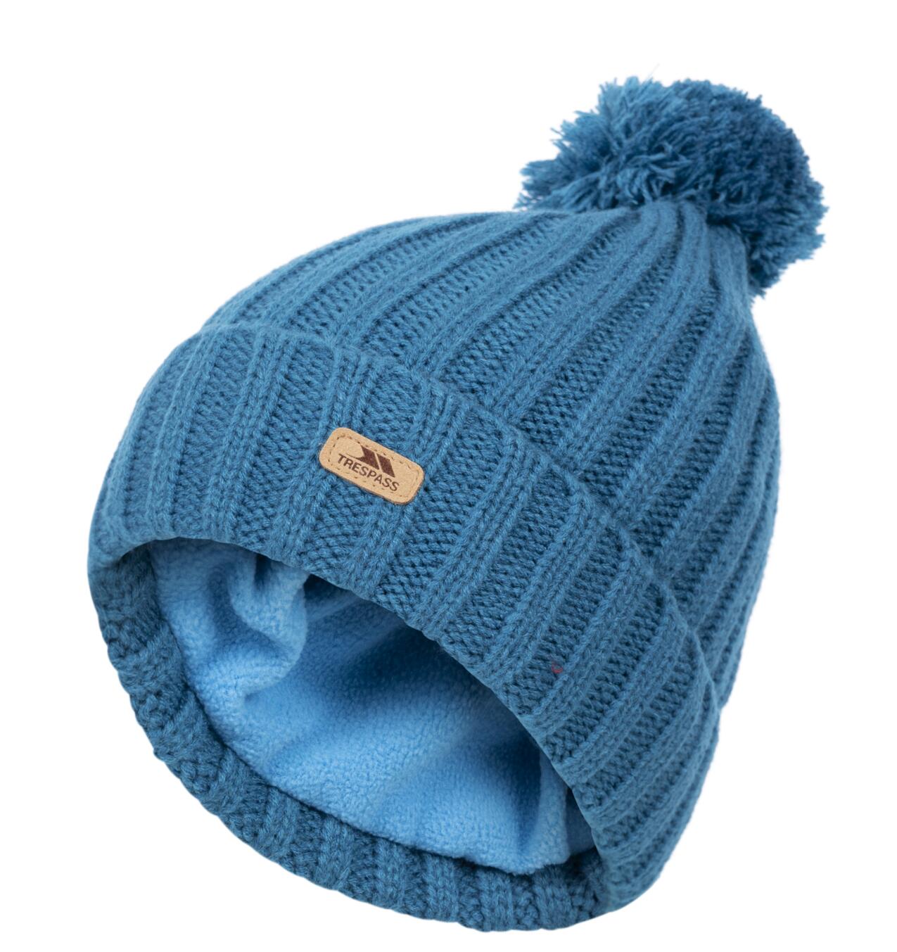 Trespass Thorns bonnet tricoté homme avec pompon Bondi Blue 1/1