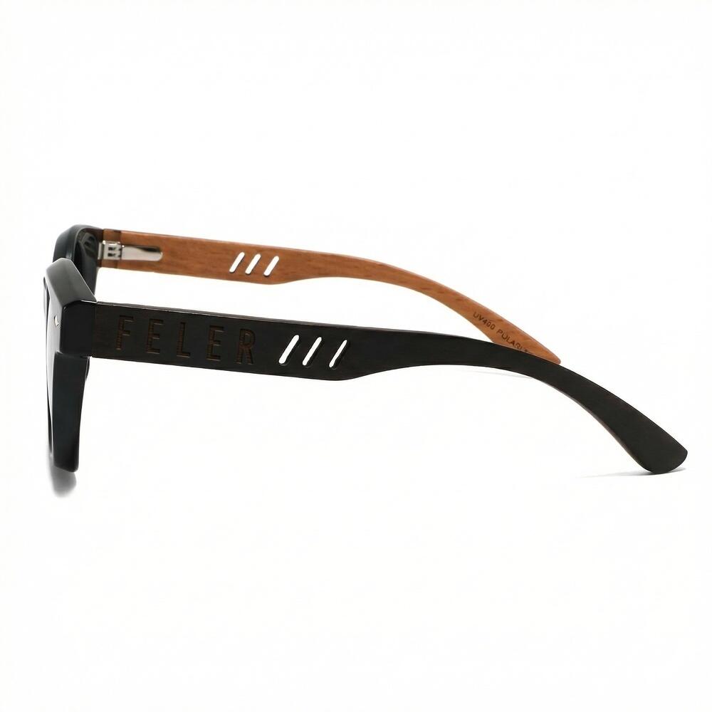 Lunettes de soleil en bois Feler 2588-1 unisexe, taille 57 mm 3/6