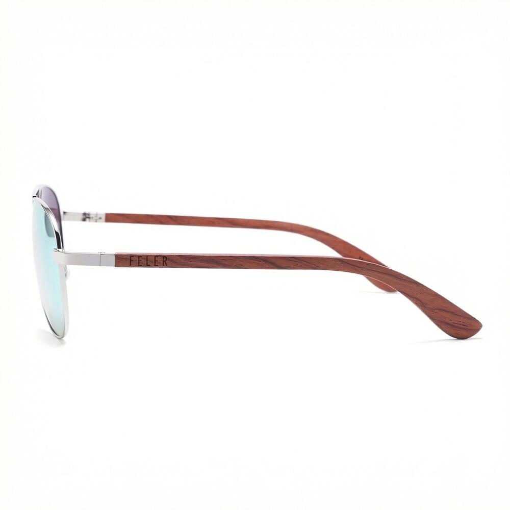 Lunettes de Soleil Feler 1705M-10 Polarisées en Bois Unisexe 56 mm 3/6