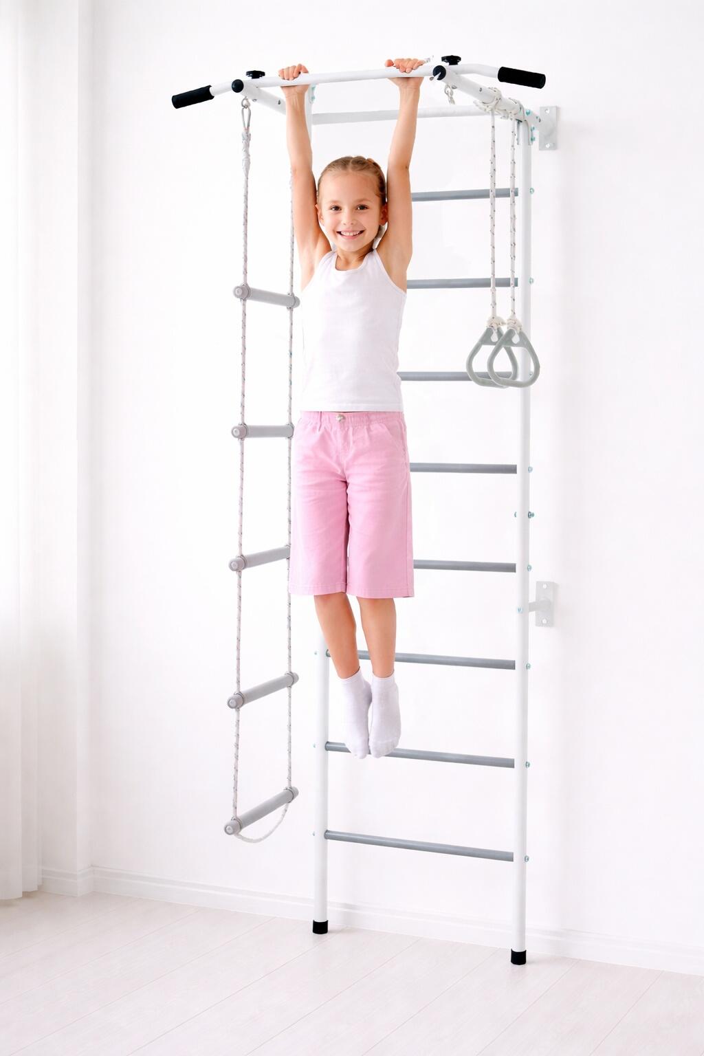 Barre De Traction Au Plafond – 40x60 Cm – Blanc – Acier Robuste – Pour Adultes Et Enfants – Gain De Place