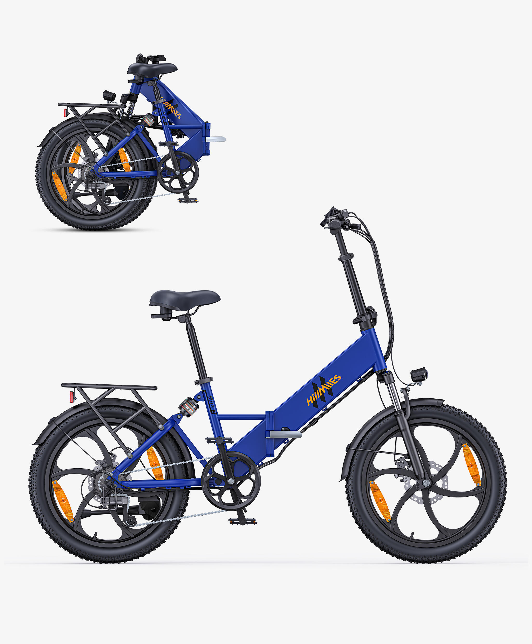 Bicicletta elettrica pieghevole HillMiles Mile2 con autonomia di 100 km e pneuma 4/6