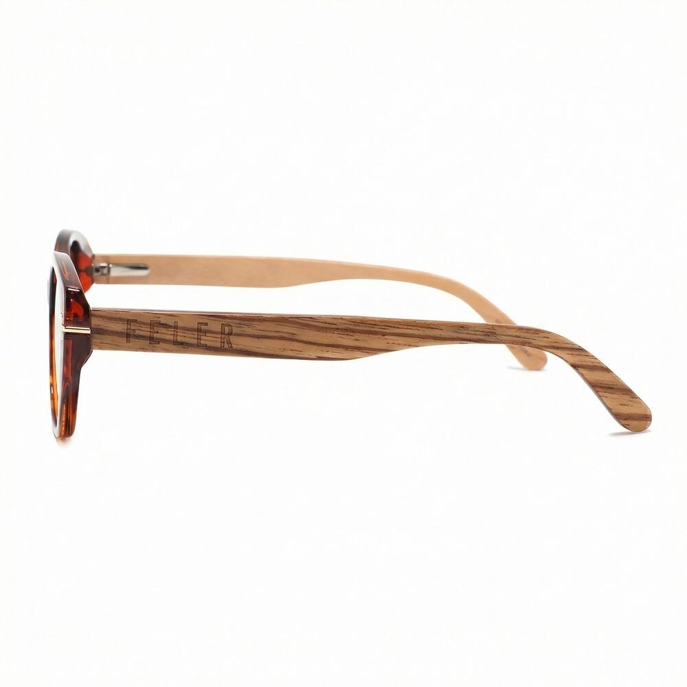 Lunettes de soleil en bois Feler 2612-7 unisexe, taille 54 mm 3/6