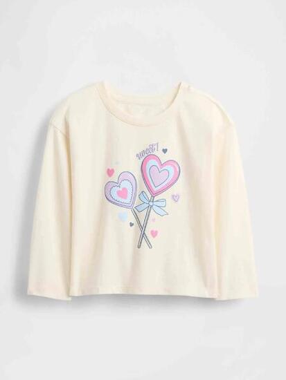 T-shirt bébé fille Gap rose 100% coton manches longues