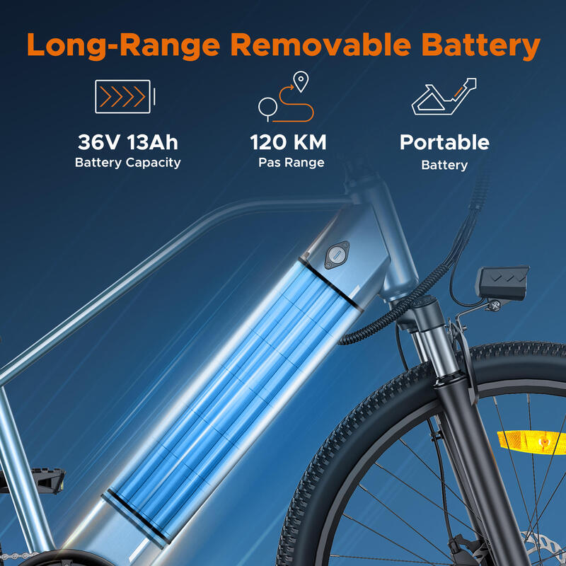 Elektrické kolo HillMiles MileTrail 1 s motorem 250 W, baterií 36 V 13 Ah