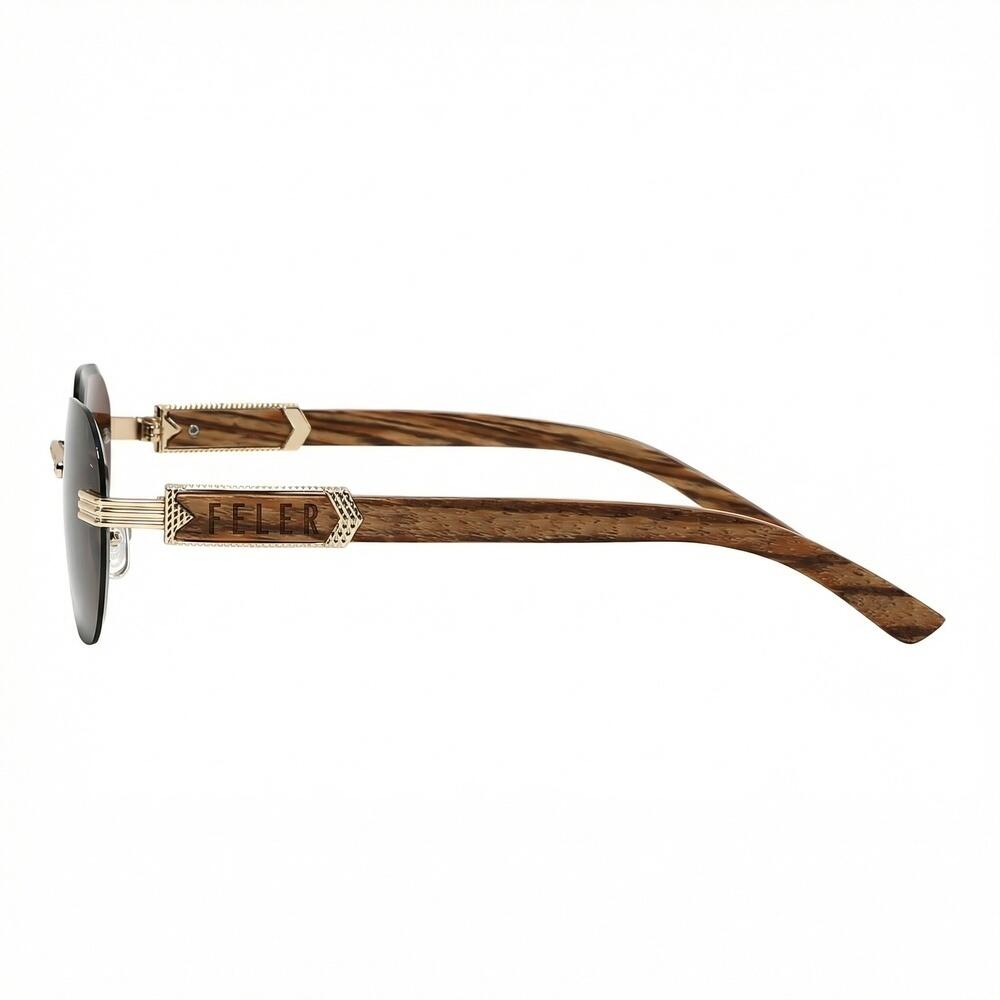 Gafas de Sol Feler 1813-2 Polarizadas de Madera Unisex 56 mm 3/6