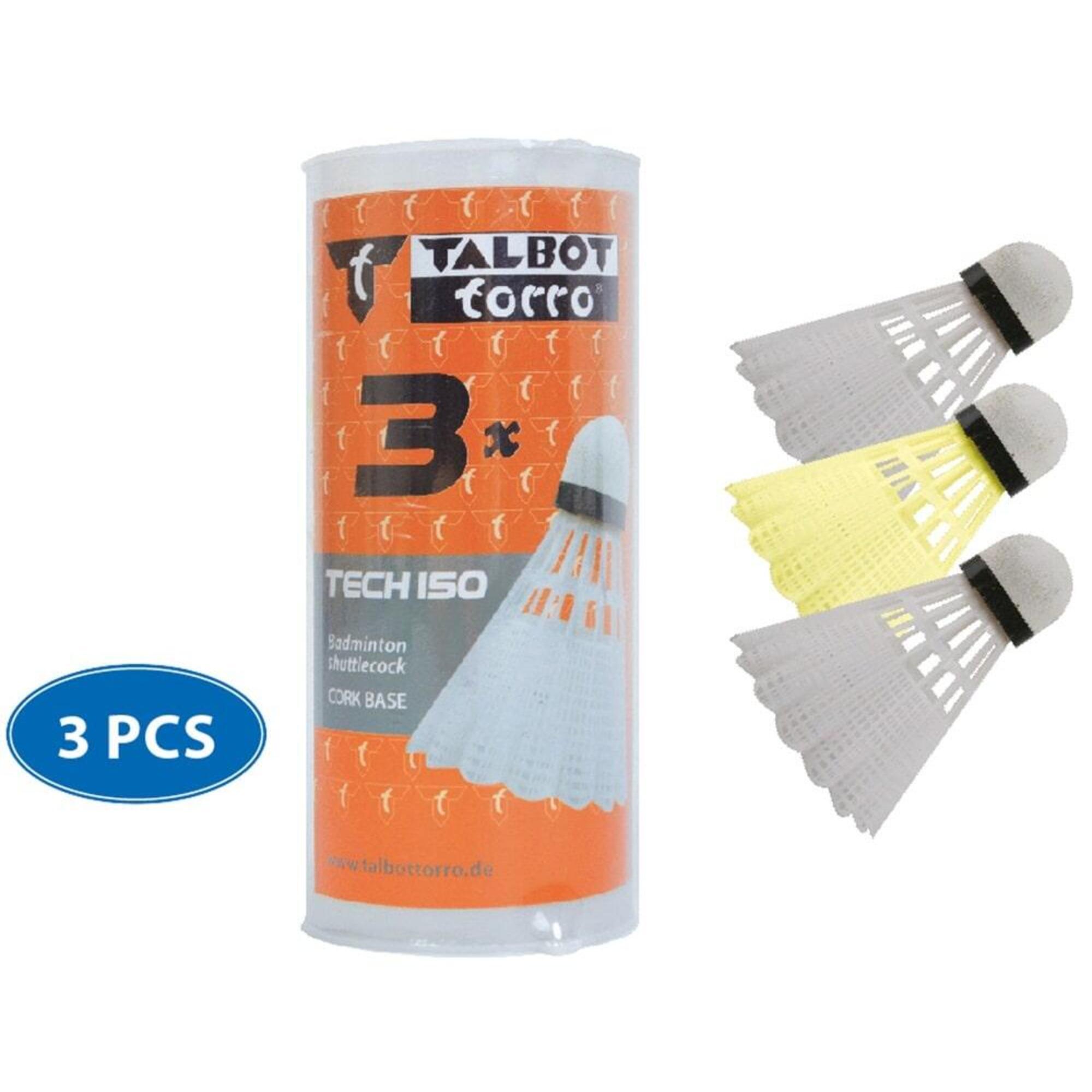 Talbot Torro White/yellow Tech 150 Synthetic Shuttlecock 3 Pack