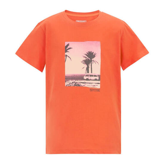 Tshirt Motif/style Palmier BOSLEY Enfant (Rouge Orangé)