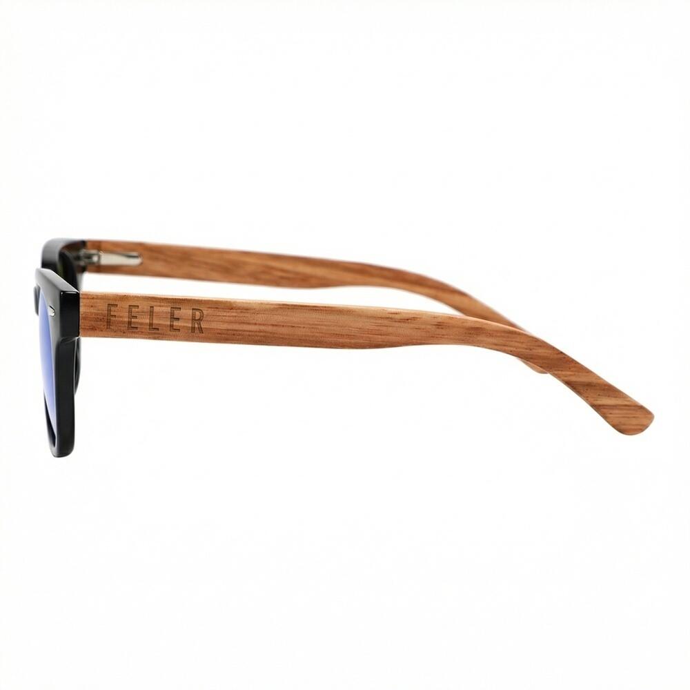 Lunettes de soleil en bois Feler 2543M-4 unisexe, taille 56 mm 3/6