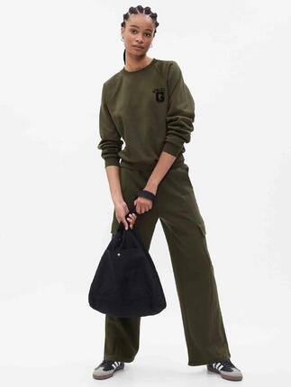 Pantalon cargo large femme Gap vert