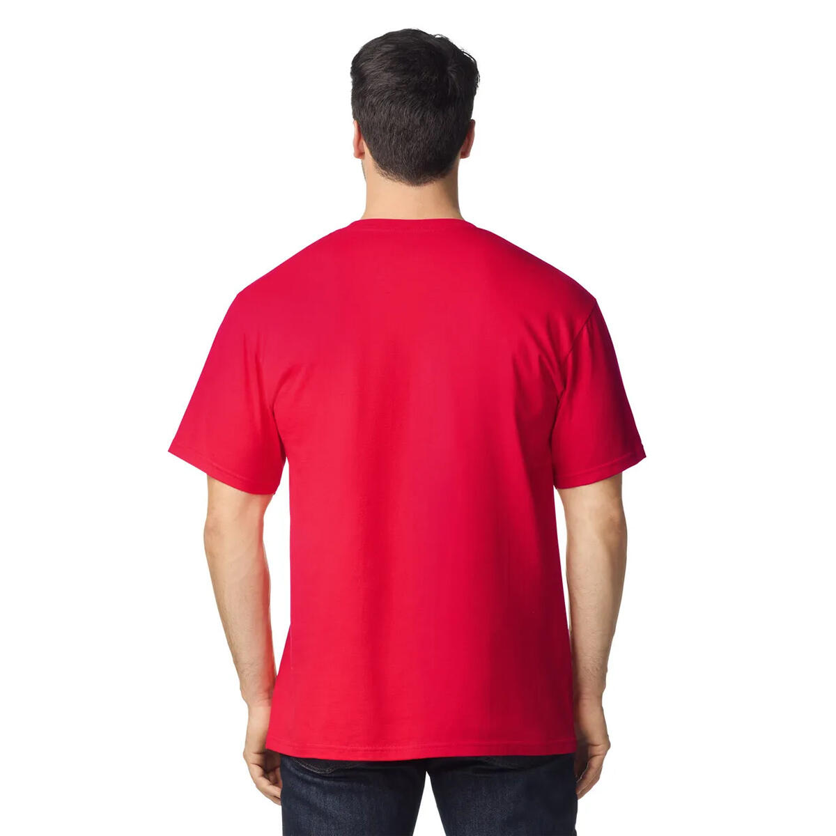 Mens Softstyle Midweight TShirt (Red) 3/3