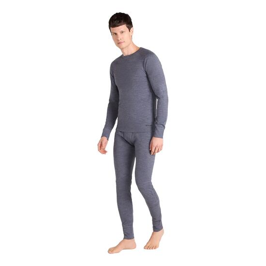 Base Layer Oberteil für Herren, Merinowolle Damen und Herren Grau