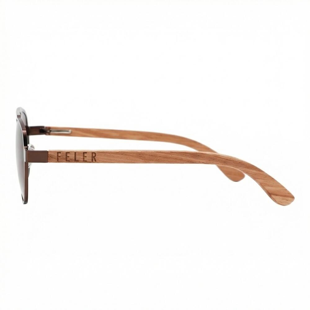 Occhiali da Sole Feler 1517-2 Polarizzati in Legno Unisex 55 mm 3/6