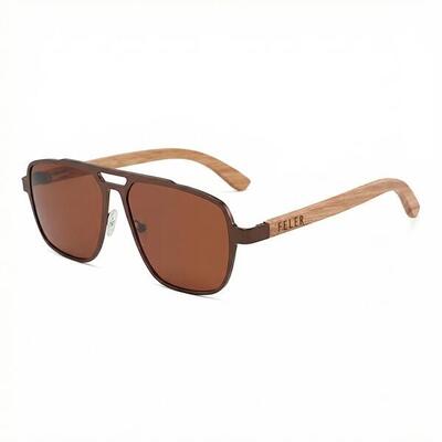 Zonnebril van hout feler 2517-2 unisex, maat 56 mm
