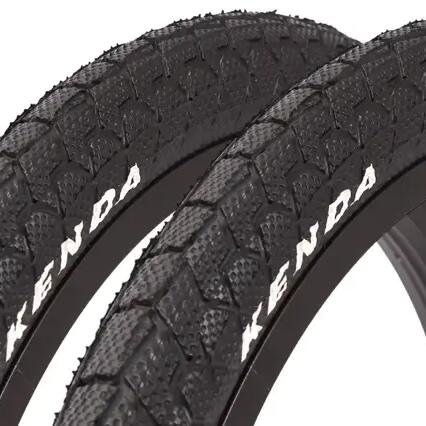 KENDA BMX Tyre Set, 20 inches x 1.95 inches, black