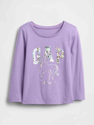 T-shirt bébé fille Gap manches longues 100% coton violet
