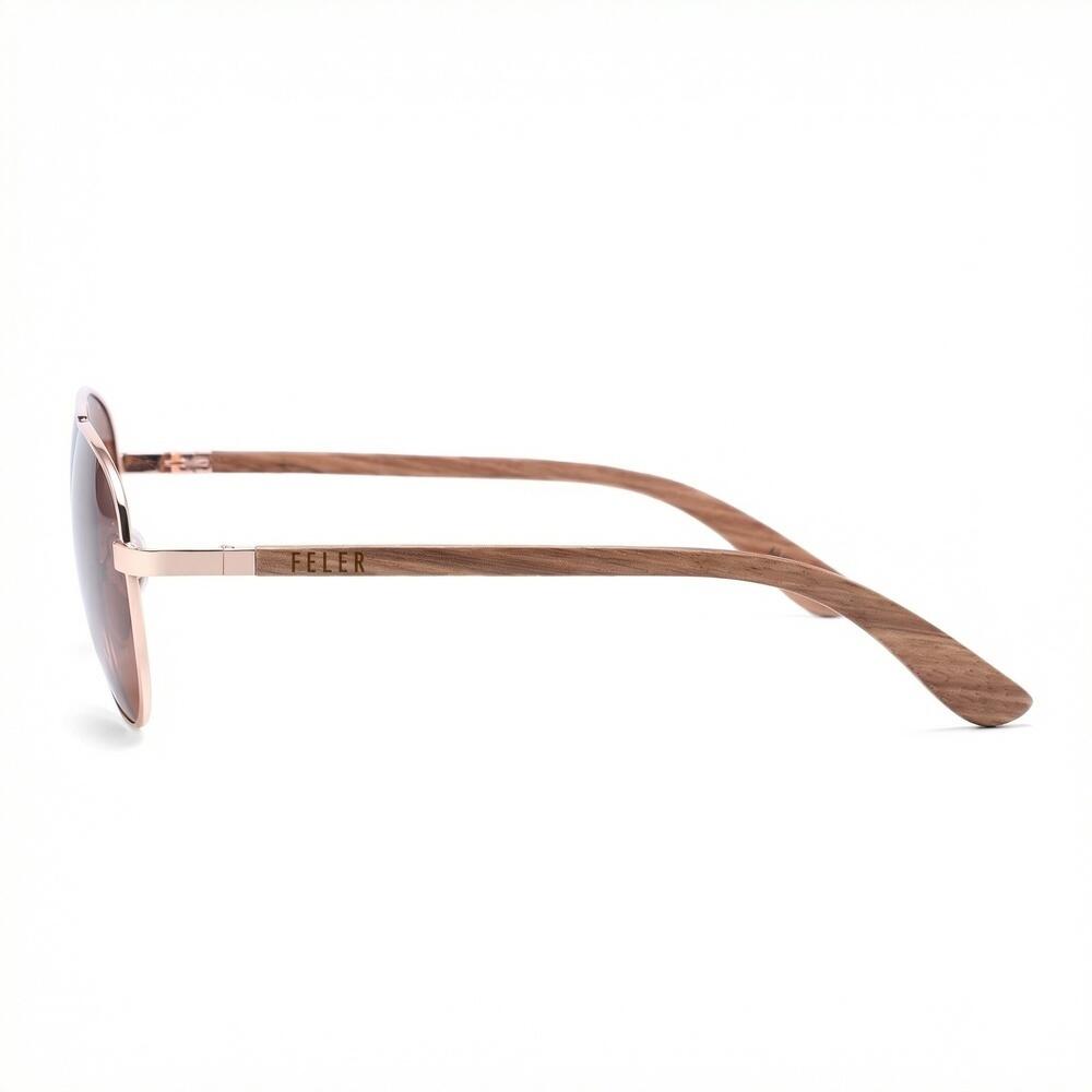 Lunettes de Soleil Feler 1705-2 Polarisées en Bois Unisexe 56 mm 3/6