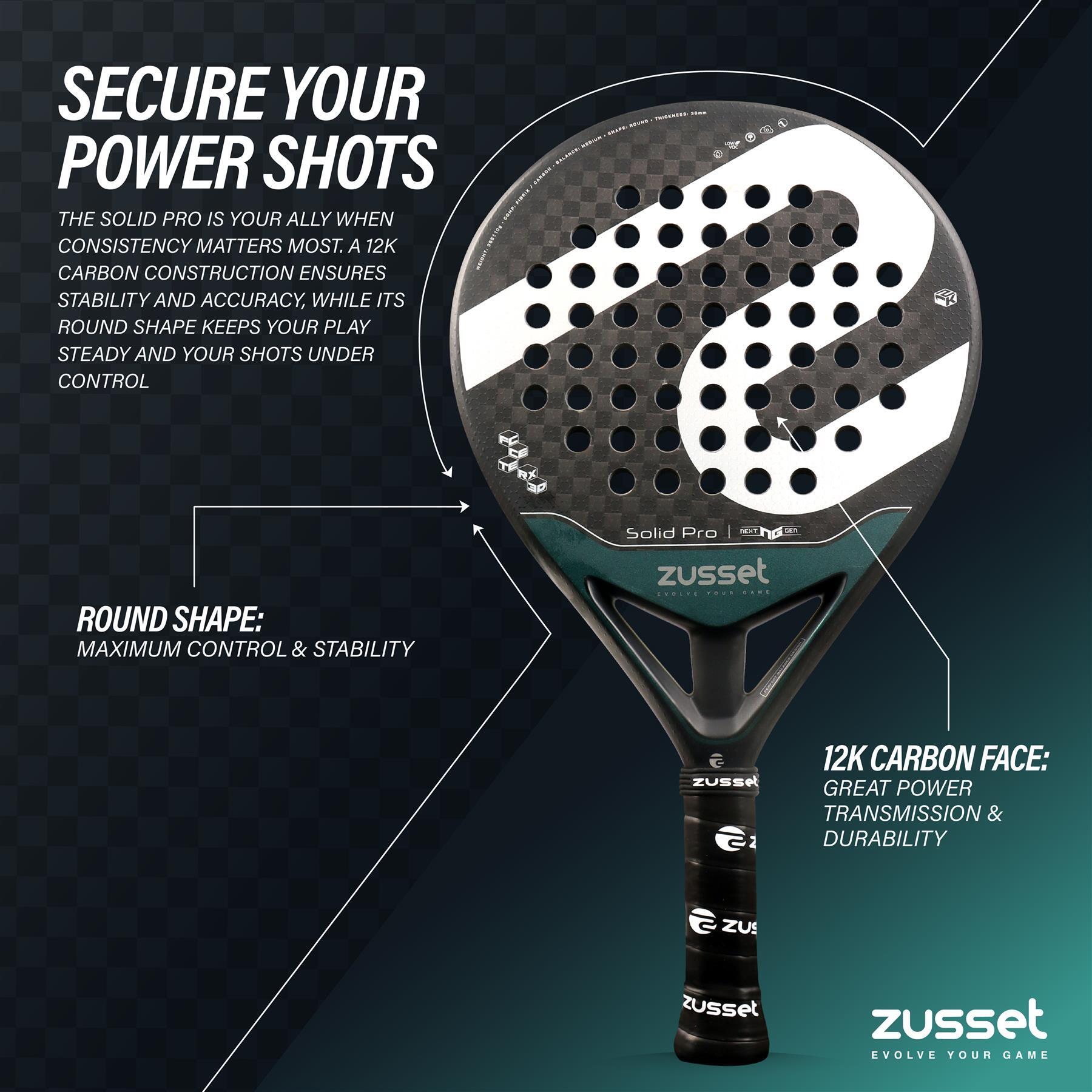Raquete de Padel SOLID PRO 12K Carbon, Forma Redonda - Controle & Potência 6/7