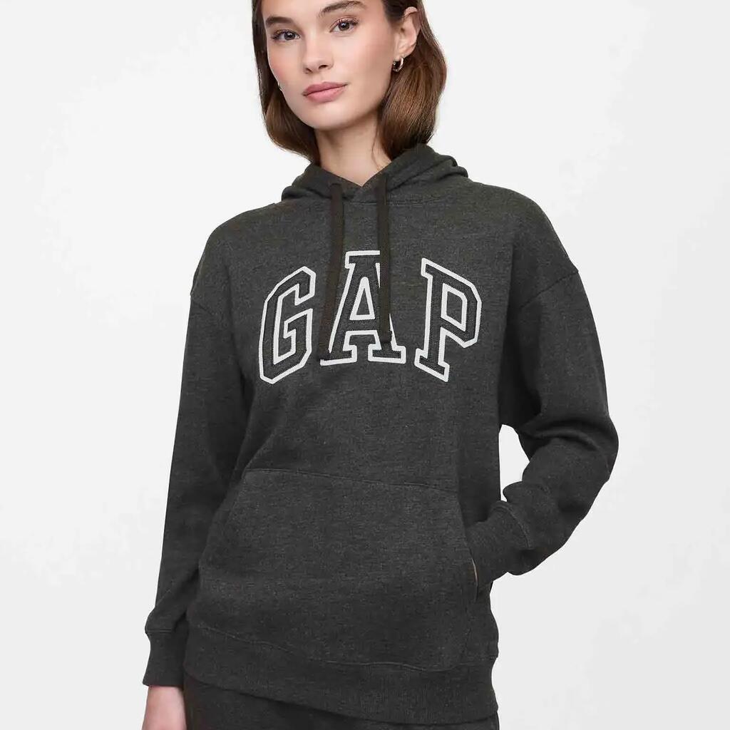 Gap Women's Hooded Fleece Sweatshirt Grey