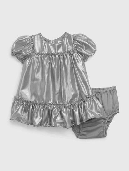 Robe bébé en satin Gap gris