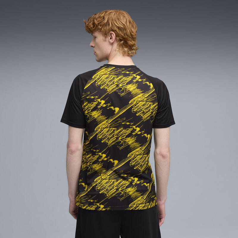 Tricou bărbați logo club Aufwärmtrikot, negru și galben PUMA