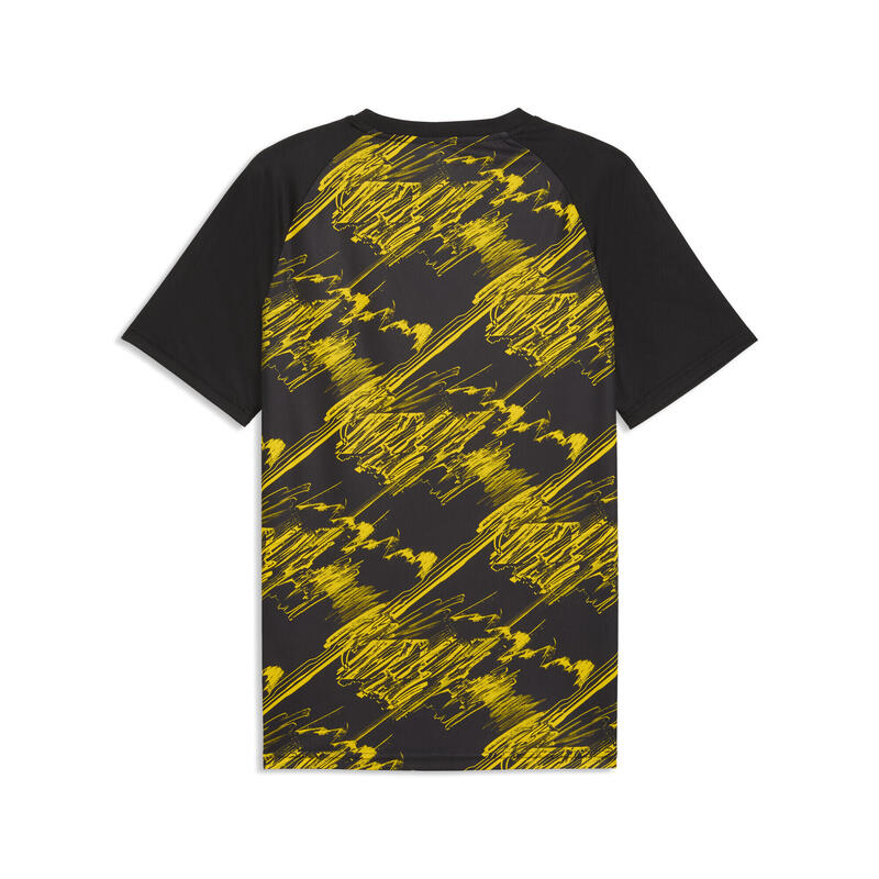 Tricou bărbați logo club Aufwärmtrikot, negru și galben PUMA