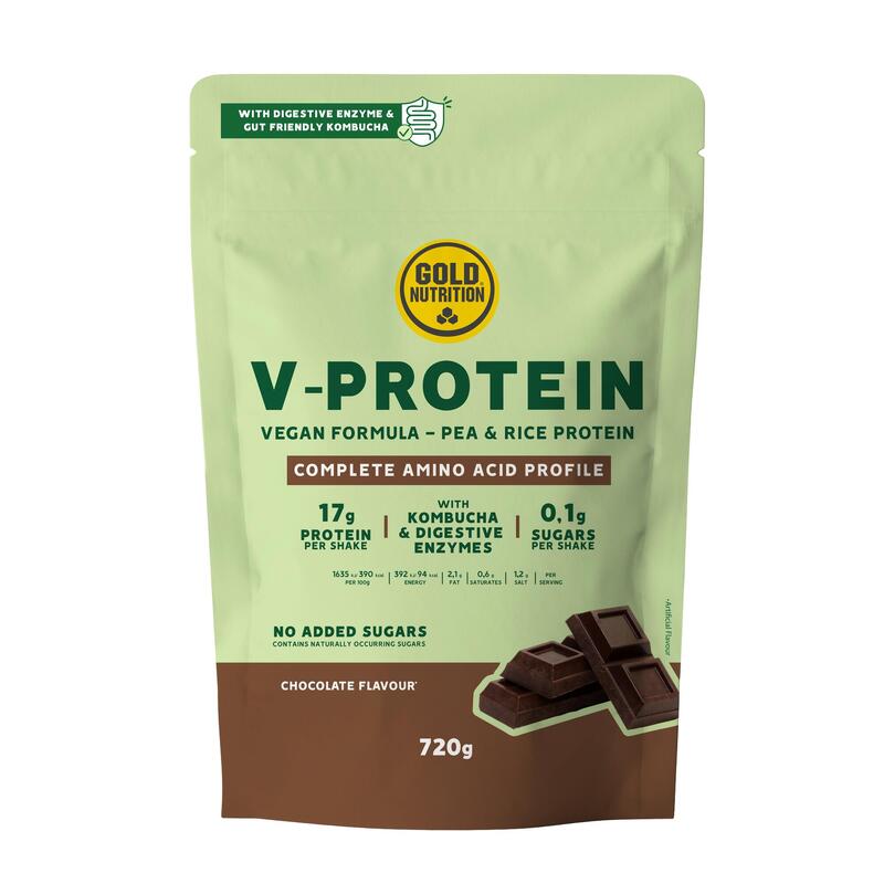 Pudra proteica vegetala, GoldNutrition, V Protein Ciocolata, 720 g