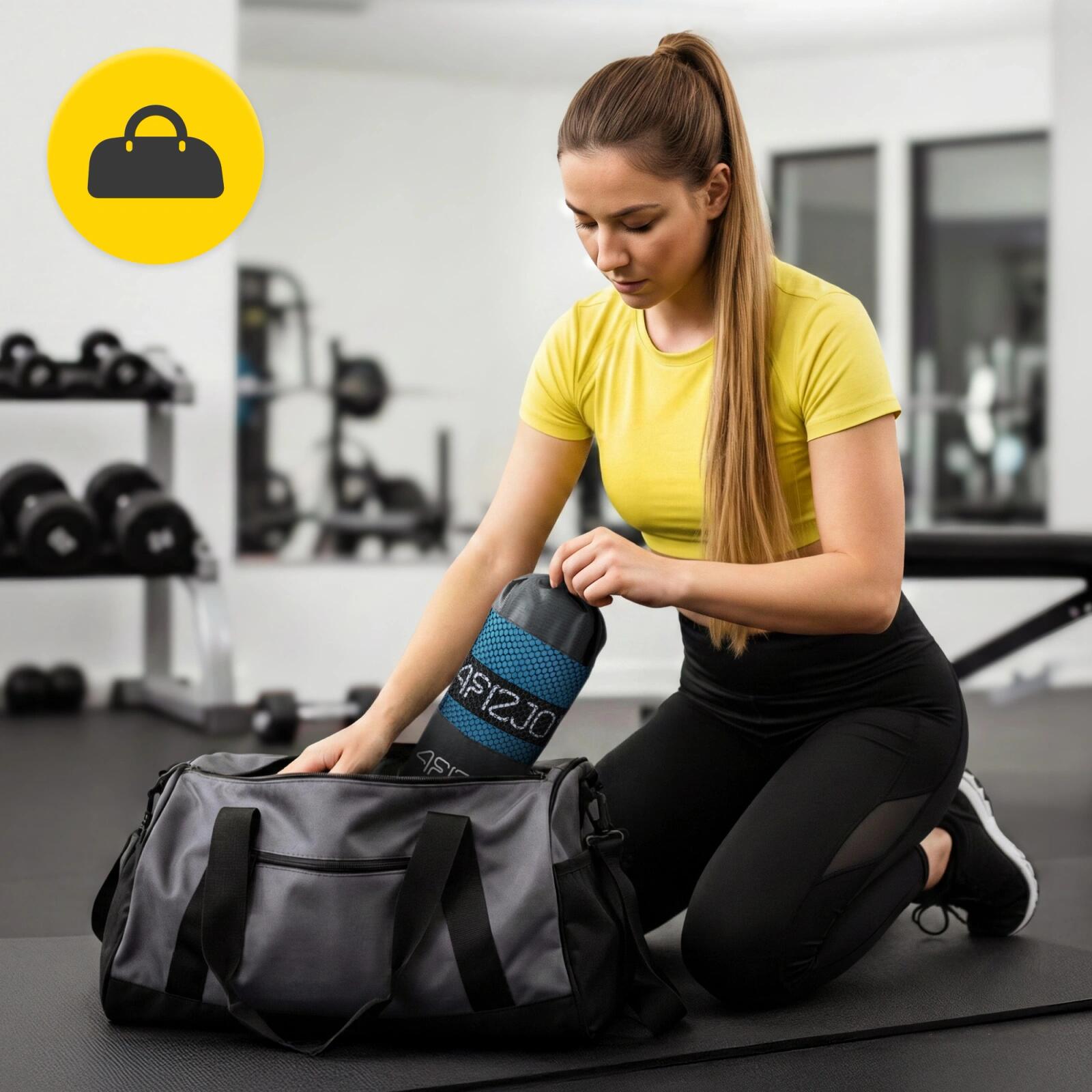 Microvezel handdoek sport fitness zwemmen strand sneldrogend 130x75 4FIZJO 3/7
