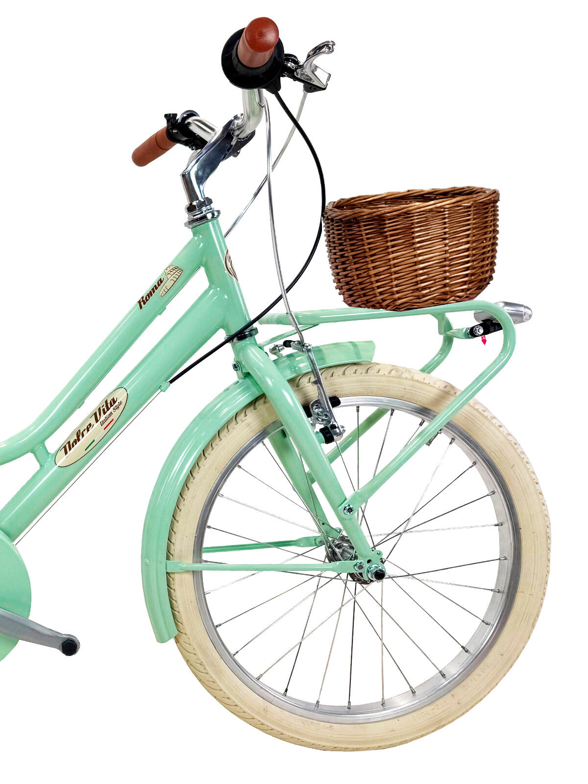 Mädchenfahrrad Dolce Vita by Canellini ROMA 20" 6V mit korb - Hellgrün 3/3