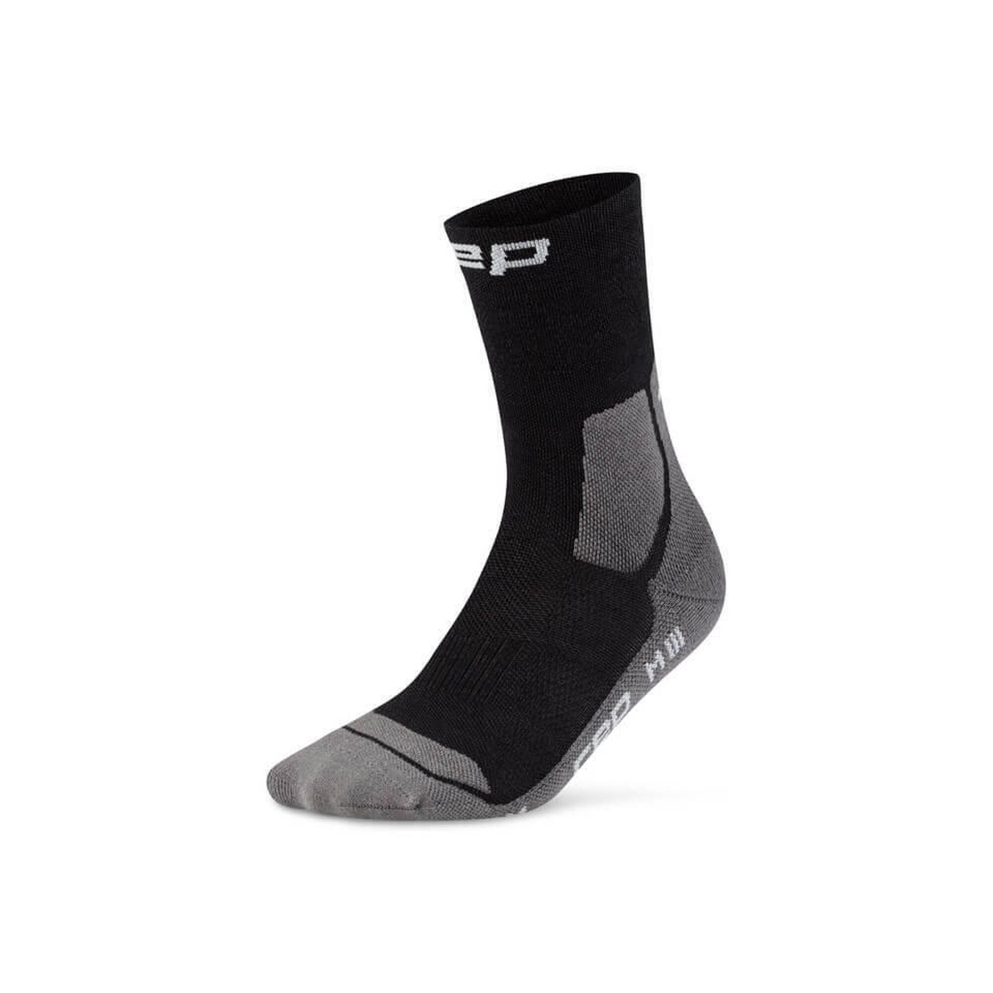 Sosete de drumeție CEP Light Merino Mid-Cut - Negru/Gri - Femei