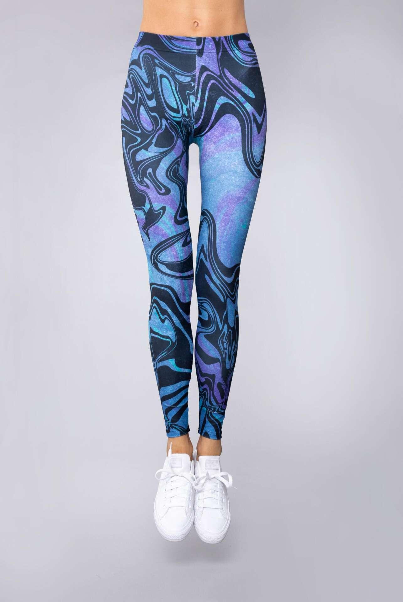 Legginsy sportowe damskie DEEP TRIP Wave