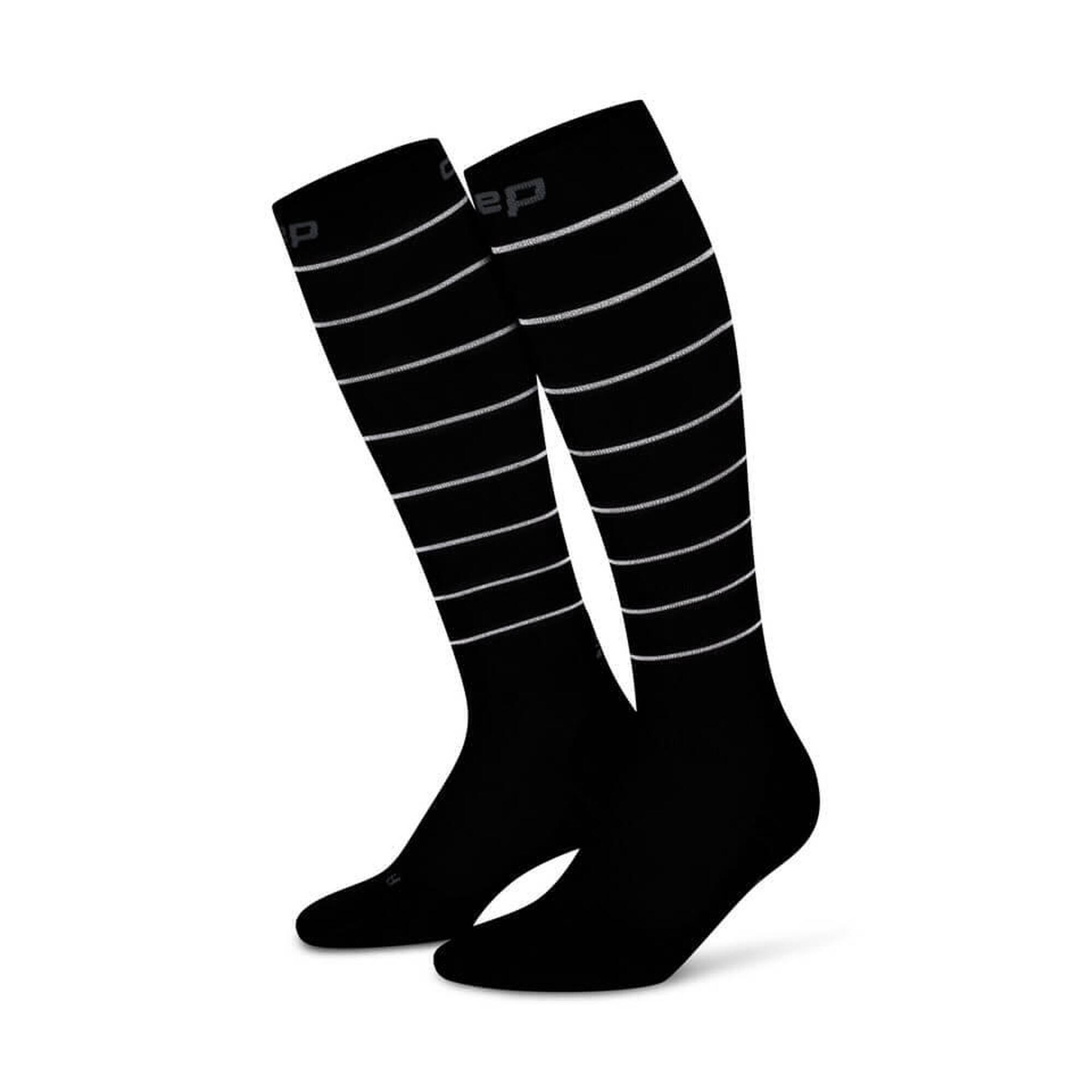 Șosete compresie înalte CEP Pro Run Reflective 2.0 femei - negru | vizibilitate…