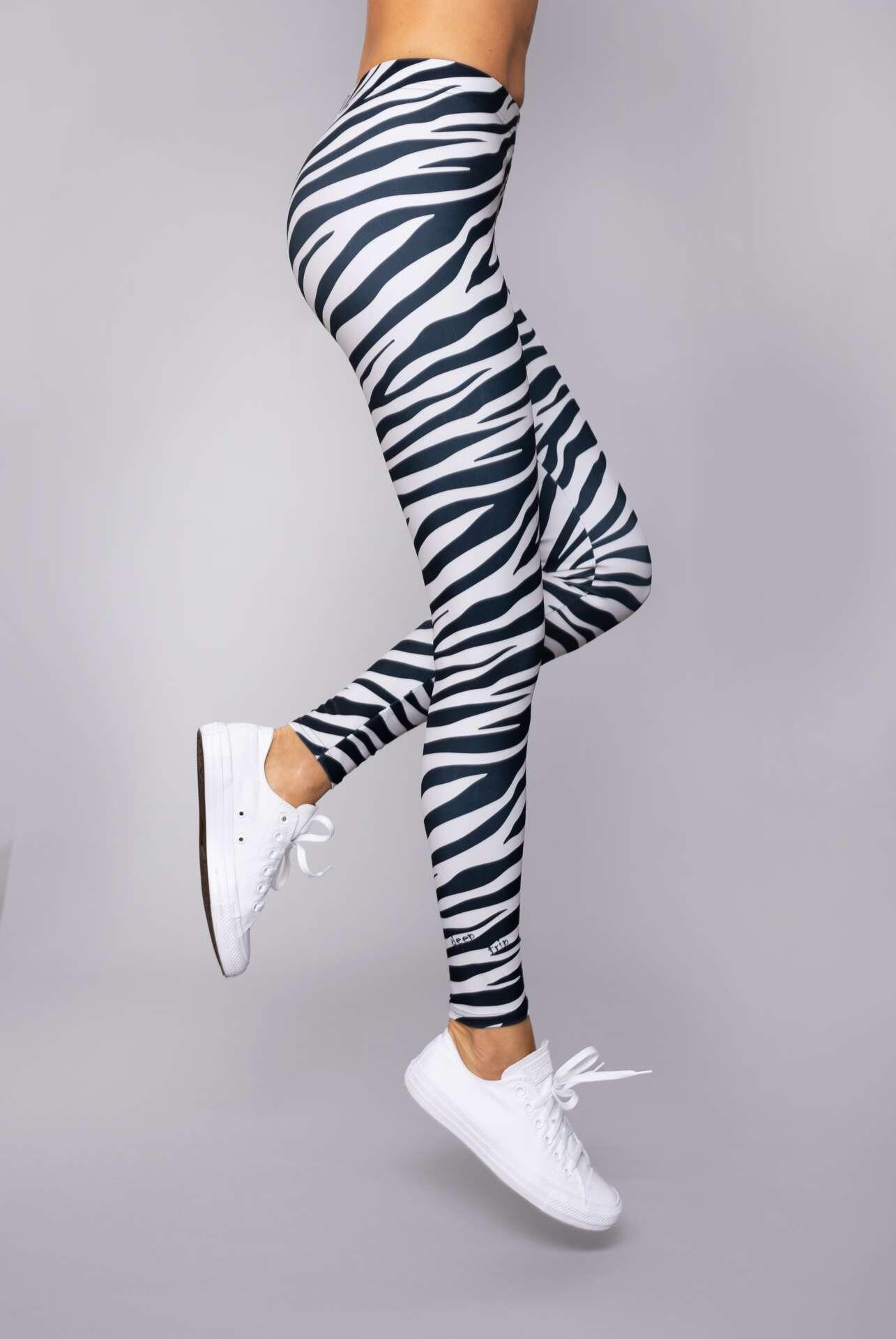 Legginsy sportowe damskie DEEP TRIP Zebra 2/7