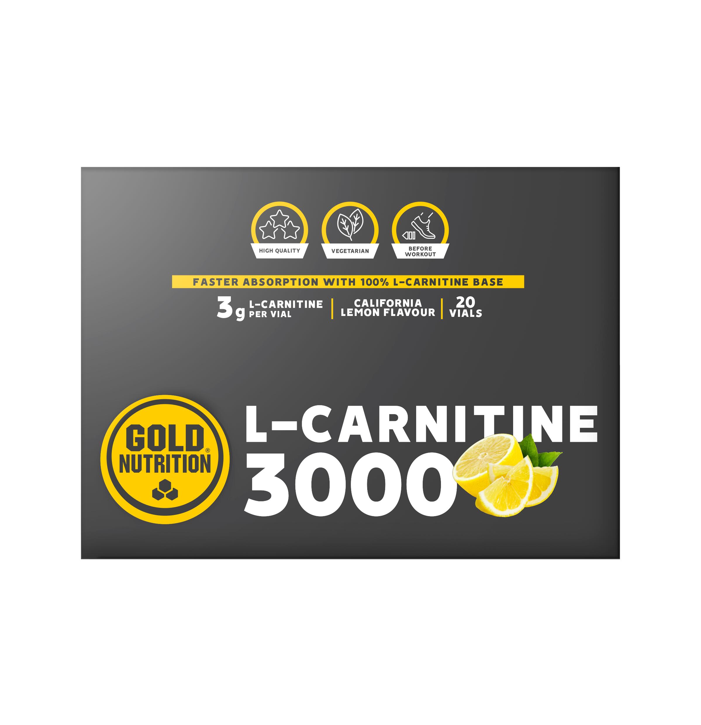 QUEMADOR DE GRASA Y ENERGÉTICO L-CARNITINE 3000 MG LIMÓN - 20 FRASCOS