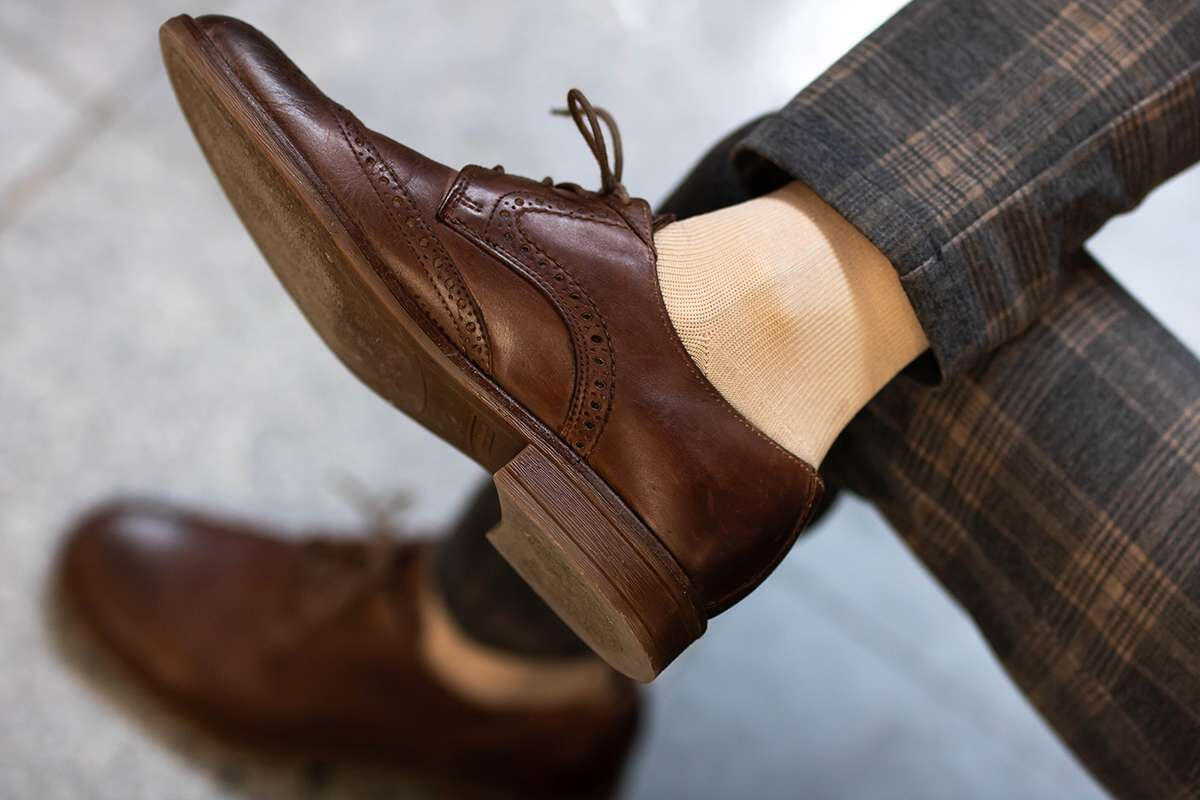 Chaussettes de compression longues 3/4 en coton mercerisé 6/7