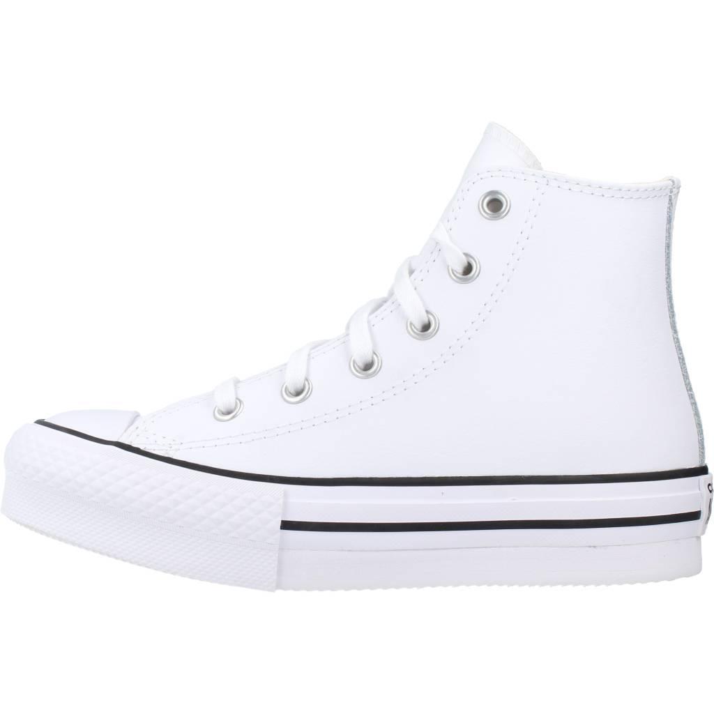 Ténis Converse Modelo Chuck Taylor All Star Lift Platform Leather Cor Branco 2/5