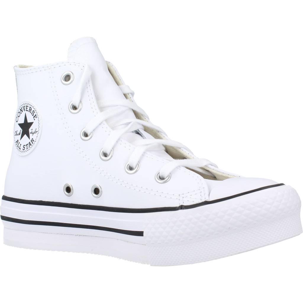 Ténis Converse Modelo Chuck Taylor All Star Lift Platform Leather Cor Branco 5/5