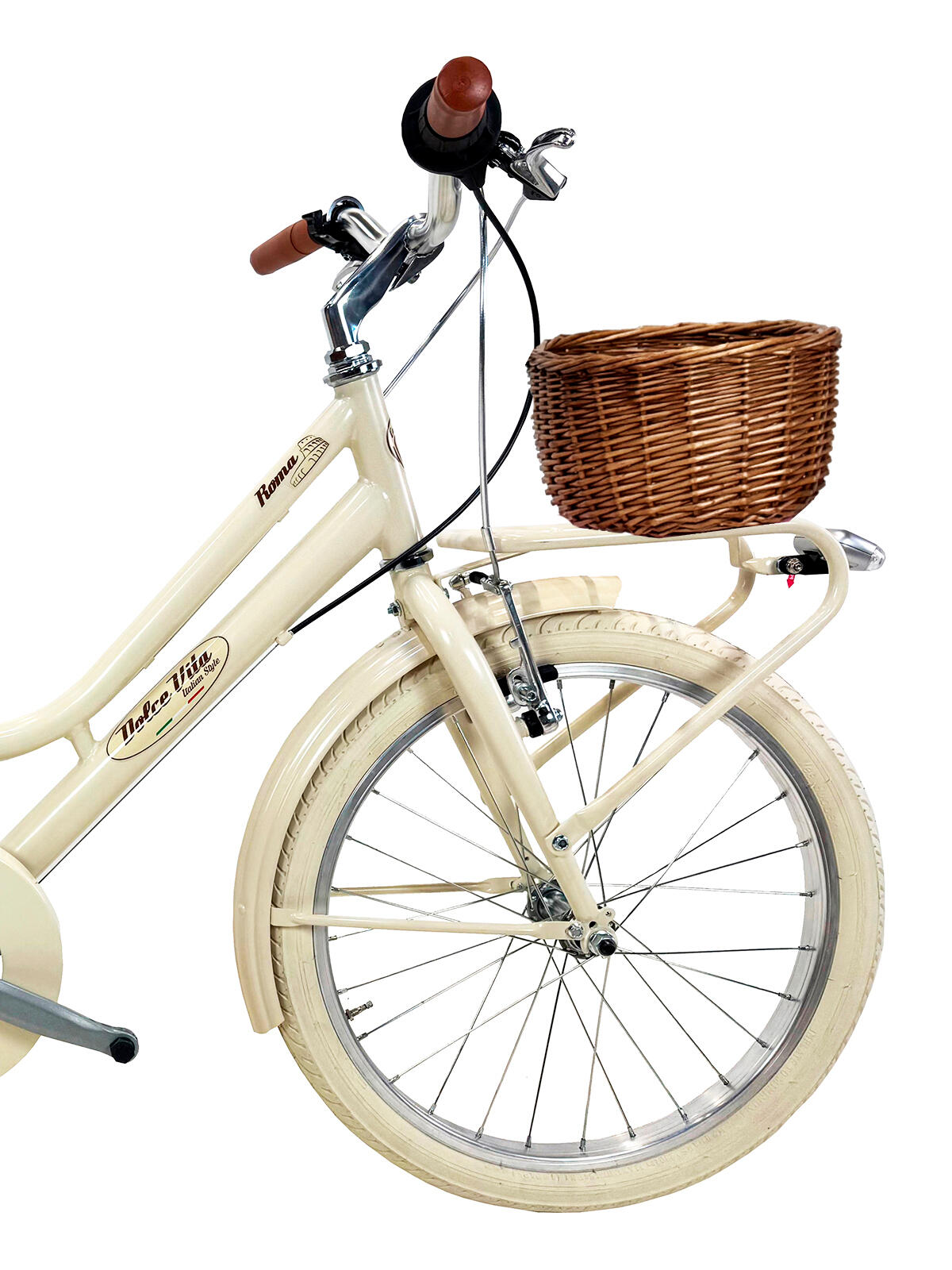 Mädchenfahrrad Dolce Vita by Canellini ROMA 20" 6V mit korb - Creme 3/3